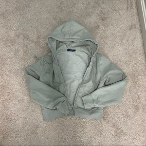 Brandy Melville Cropped Green Crystal Hoodie